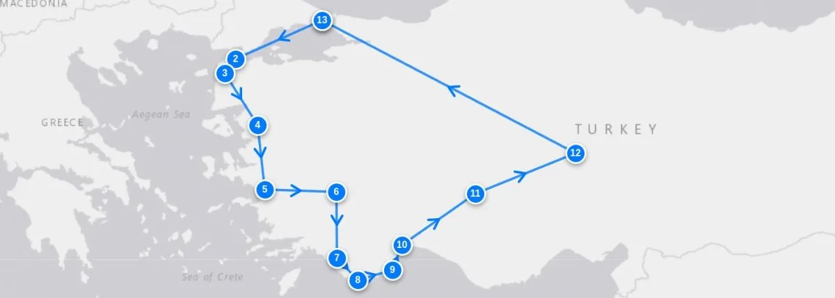Turkey Unlimited route map